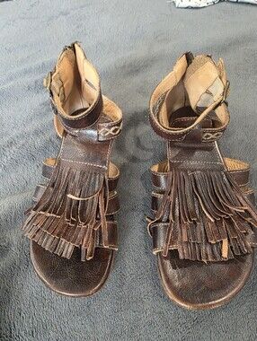 Bed Stu Alena Leather Sandals Size 6 Teak Rustic